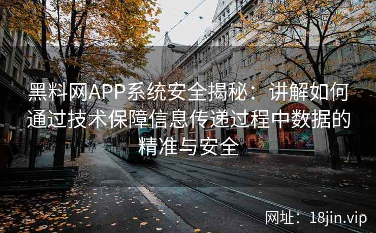 黑料网APP系统安全揭秘：讲解如何通过技术保障信息传递过程中数据的精准与安全