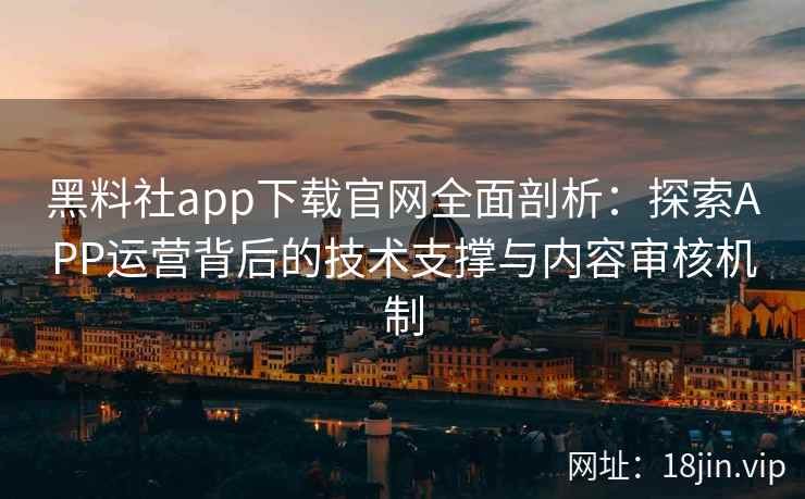 黑料社app下载官网全面剖析：探索APP运营背后的技术支撑与内容审核机制